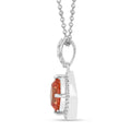 Peach Sapphire Cushion Pendant Necklace by Fine Color Jewels
