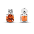 Peach Sapphire Stud Earrings by Fine Color Jewels