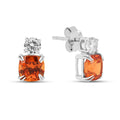 Peach Sapphire Stud Earrings by Fine Color Jewels