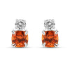 Peach Sapphire Stud Earrings