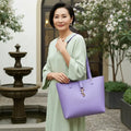 Pebbled Genuine Leather Tote Bag for Women – 16″ Laptop Work Tote by MiamiLeathers.com