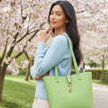 Pebbled Genuine Leather Tote Bag for Women – 16″ Laptop Work Tote by MiamiLeathers.com