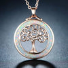 Peermont Tree of Life Necklace in White Fire Opal and Rose Gold Plating