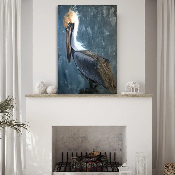 Pelican Painting "The Fish Catcher" Canvas Wall Art II by Tailored Canvases