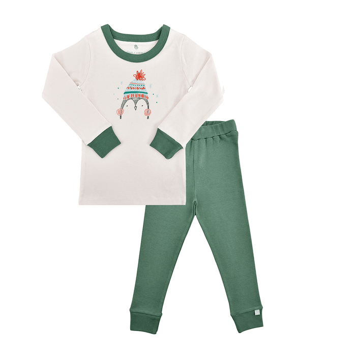 pajamas | penguin pine green by Finn + Emma