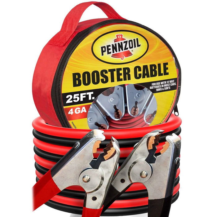 Pennzoil Jumper Cable 4 Gauge 25 Feet Heavy Duty Battery Booster with Travel Bag by DailySale