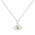 Peridot Evil Eye Necklace by Fine Color Jewels