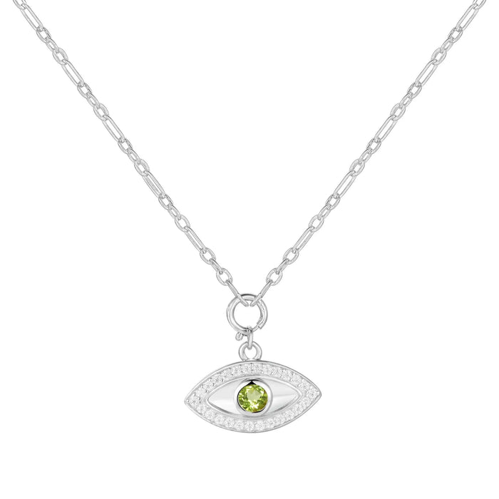 Peridot Evil Eye Necklace by Fine Color Jewels
