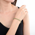 Peridot Oval Tennis Bracelet by Fine Color Jewels