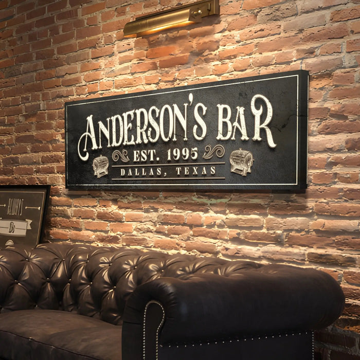 Personalized Bar Sign II by Tailored Canvases