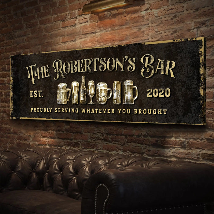 Personalized Bar Sign III by Tailored Canvases