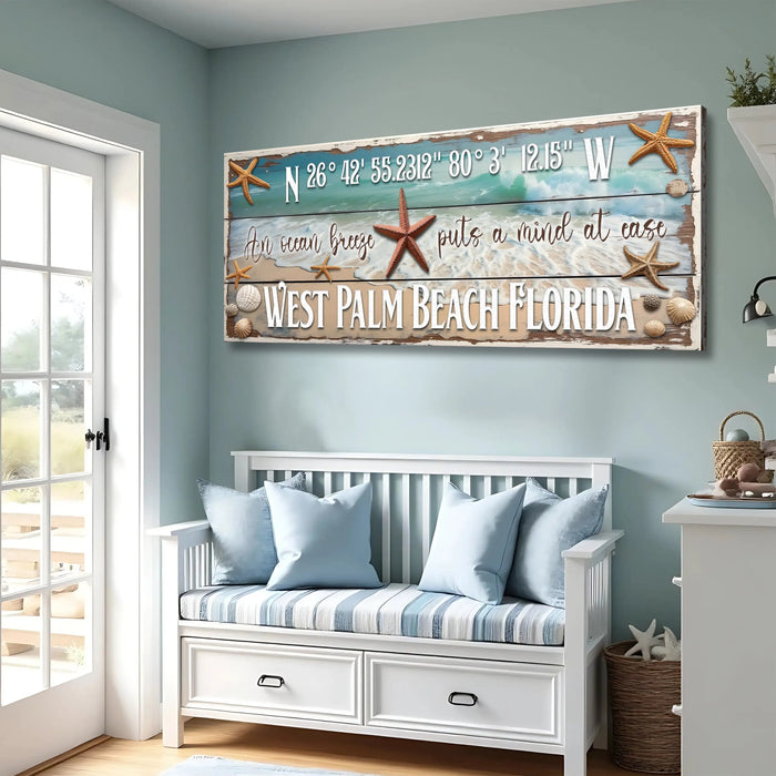 Personalized Beach House Coastal Sign III by Tailored Canvases