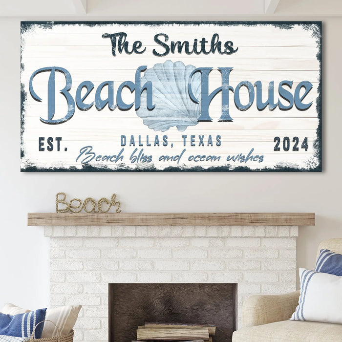 Personalized Beach House Sign IV by Tailored Canvases