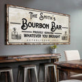 Personalized Bourbon Bar Sign by Tailored Canvases
