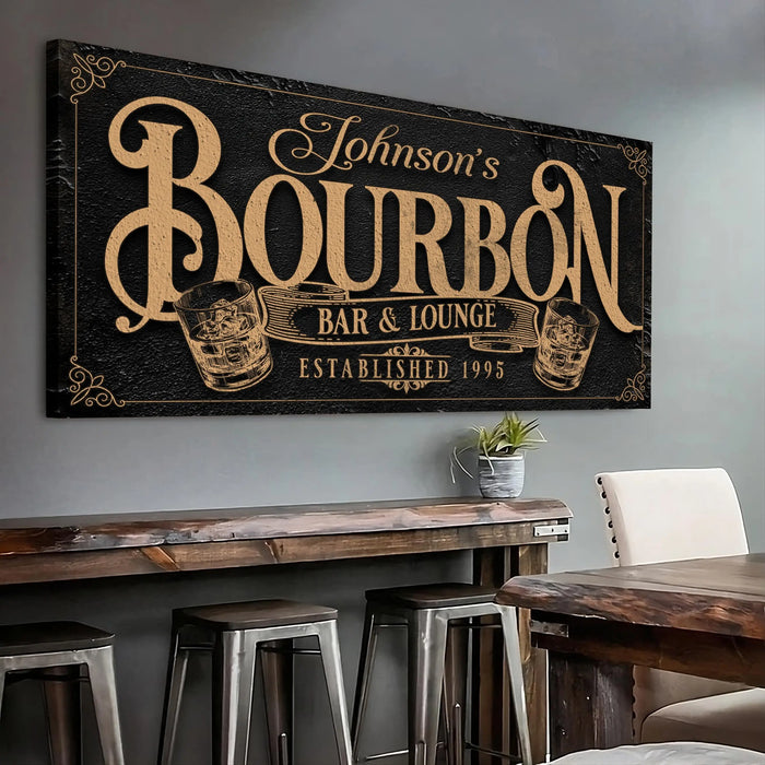 Personalized Bourbon Bar Sign II by Tailored Canvases