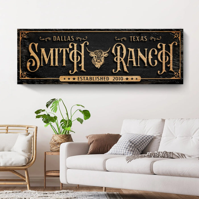 Personalized Cattle Ranch Sign by Tailored Canvases