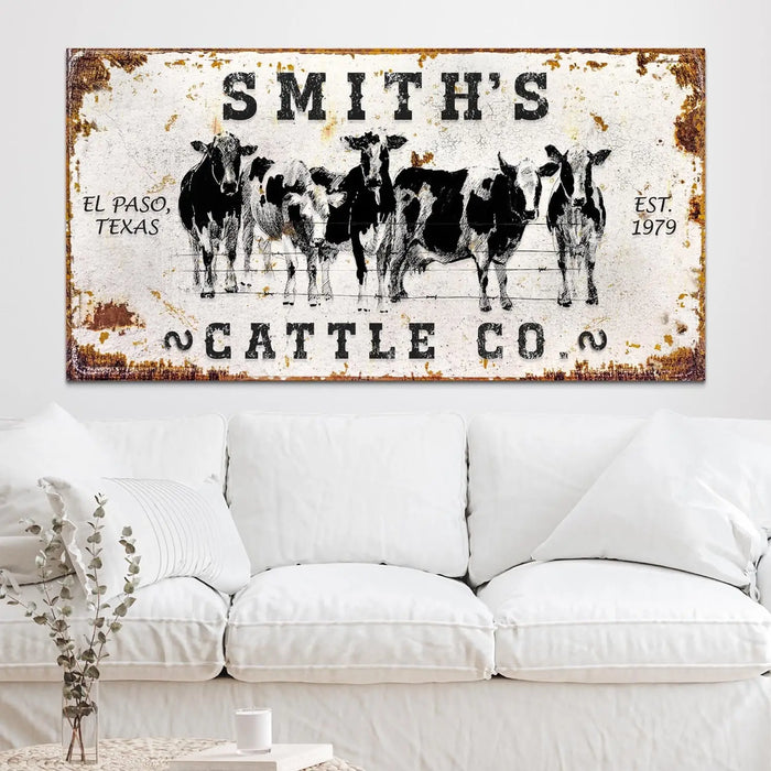 Personalized Cattle Sign II by Tailored Canvases