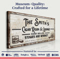 Personalized Cigar Room and Lounge Sign II by Tailored Canvases