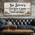 Personalized Cigar Room and Lounge Sign II by Tailored Canvases