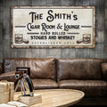 Personalized Cigar Room and Lounge Sign II by Tailored Canvases