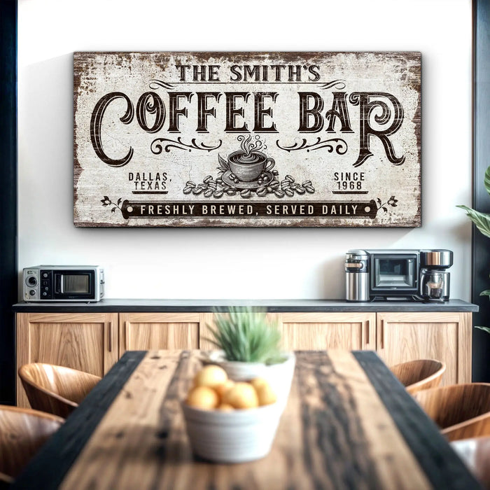 Personalized Coffee Bar Sign III by Tailored Canvases