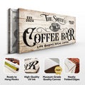 Personalized Coffee Bar Sign IV by Tailored Canvases