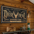 Personalized Deer Trail Hunting Camp Sign by Tailored Canvases