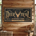 Personalized Deer Trail Hunting Camp Sign by Tailored Canvases