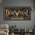 Personalized Deer Trail Hunting Camp Sign by Tailored Canvases