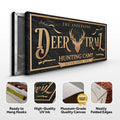Personalized Deer Trail Hunting Camp Sign by Tailored Canvases