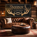 Personalized Family Antler Sign II by Tailored Canvases