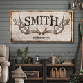 Personalized Family Antler Sign V by Tailored Canvases