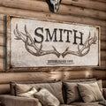 Personalized Family Antler Sign V by Tailored Canvases