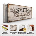 Personalized Family Antler Sign V by Tailored Canvases