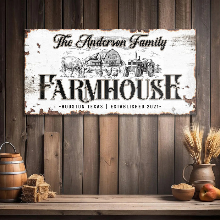 Personalized Farmhouse Sign III by Tailored Canvases