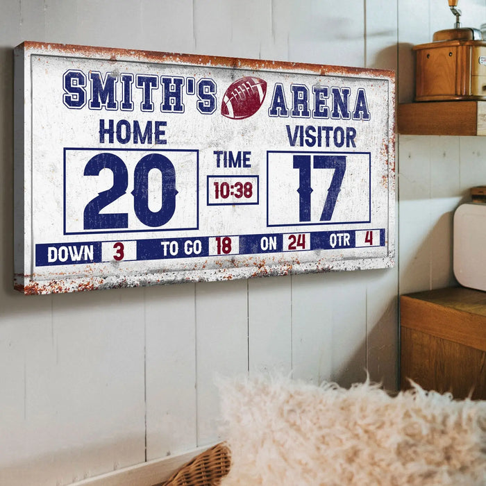 Personalized Football Scoreboard Sign by Tailored Canvases