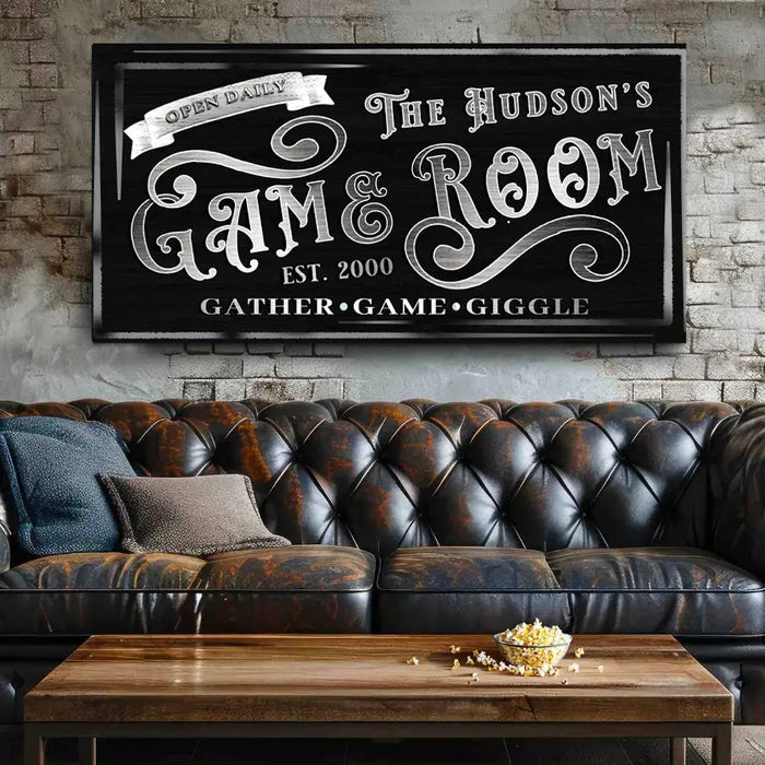 Personalized Game Room Sign II by Tailored Canvases