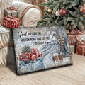 Personalized God Blessed The Broken Road Christmas Sign by Tailored Canvases