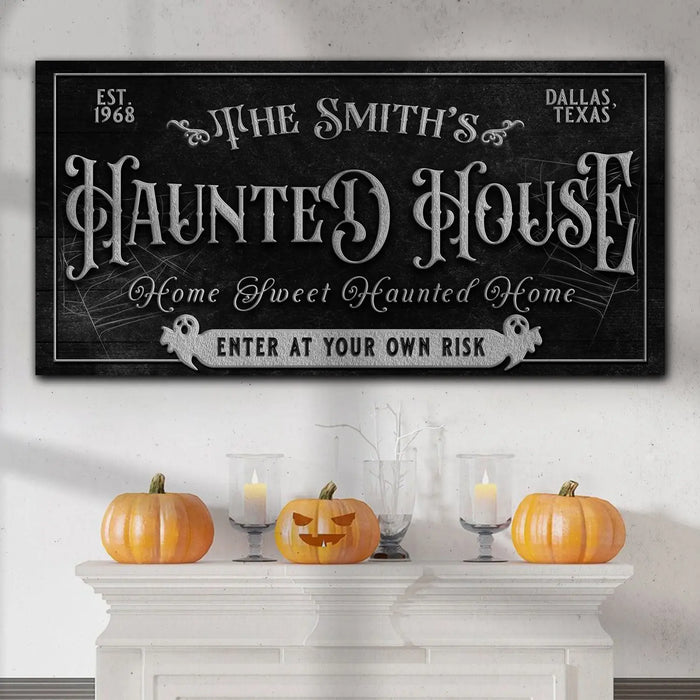 Personalized Haunted House Sign II by Tailored Canvases