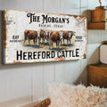 Personalized Hereford Cattle Sign II by Tailored Canvases