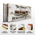 Personalized Hereford Cattle Sign II by Tailored Canvases