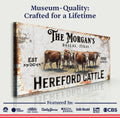 Personalized Hereford Cattle Sign II by Tailored Canvases