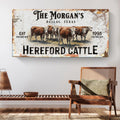 Personalized Hereford Cattle Sign II by Tailored Canvases