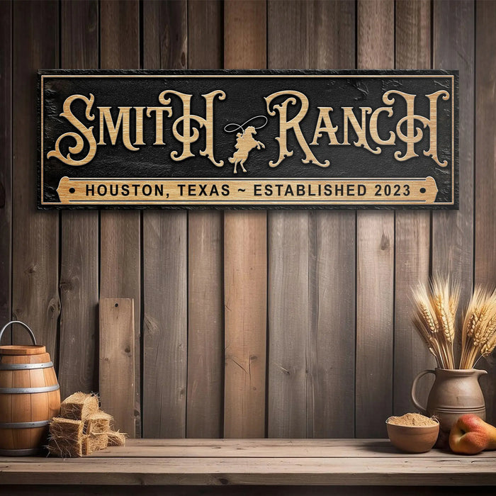 Personalized Horse Ranch Sign by Tailored Canvases