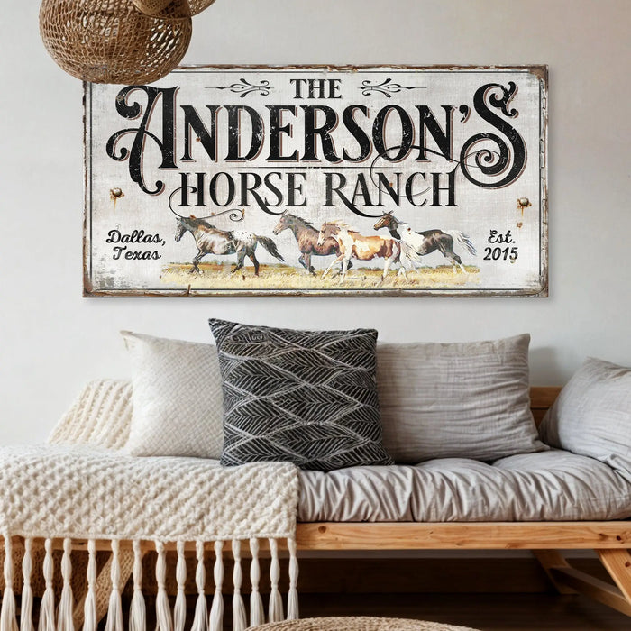 Personalized Horse Ranch Sign II by Tailored Canvases