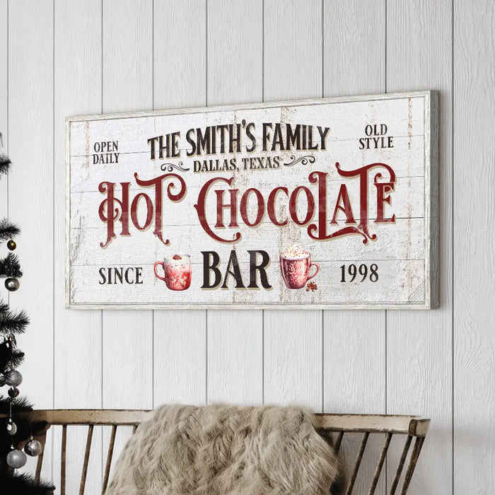 Personalized Hot Chocolate Bar Sign by Tailored Canvases