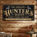 Personalized Hunters Haven Family Sign II by Tailored Canvases