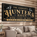 Personalized Hunters Haven Family Sign II by Tailored Canvases