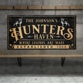 Personalized Hunters Haven Family Sign II by Tailored Canvases
