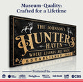 Personalized Hunters Haven Family Sign II by Tailored Canvases